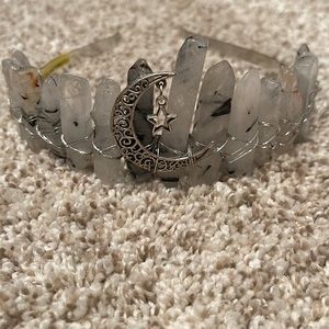 TOURMALINATED QUARTZ CRYSTAL CROWN HEADBAND